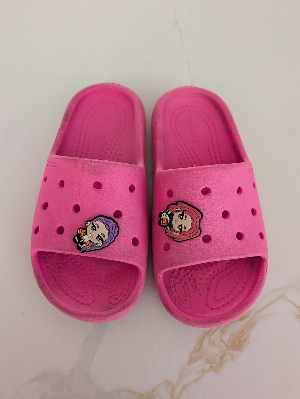 Crocs Kids Size 11 Pink Slip-On Sandals